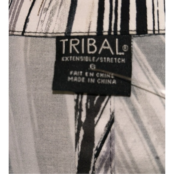 NWOT Tribal Stretch Extensible Abstract Blazer, P2P:18.5”, L:23”,Blk/Wht/Brown - Picture 5 of 6